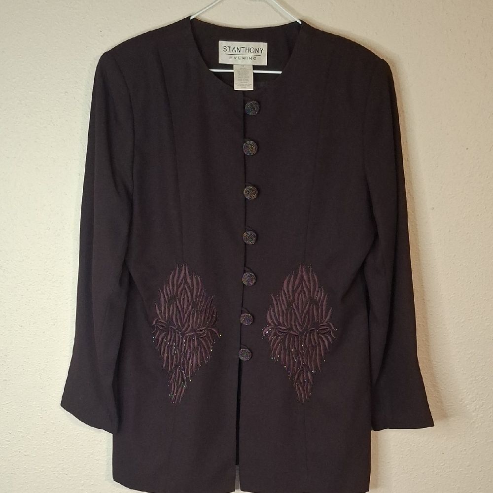 St. Anthony Evening Women's Dark Purple Jacket size 10